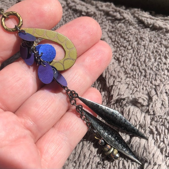 Elegant long length brass chain lariat necklace - Picture 2 of 6